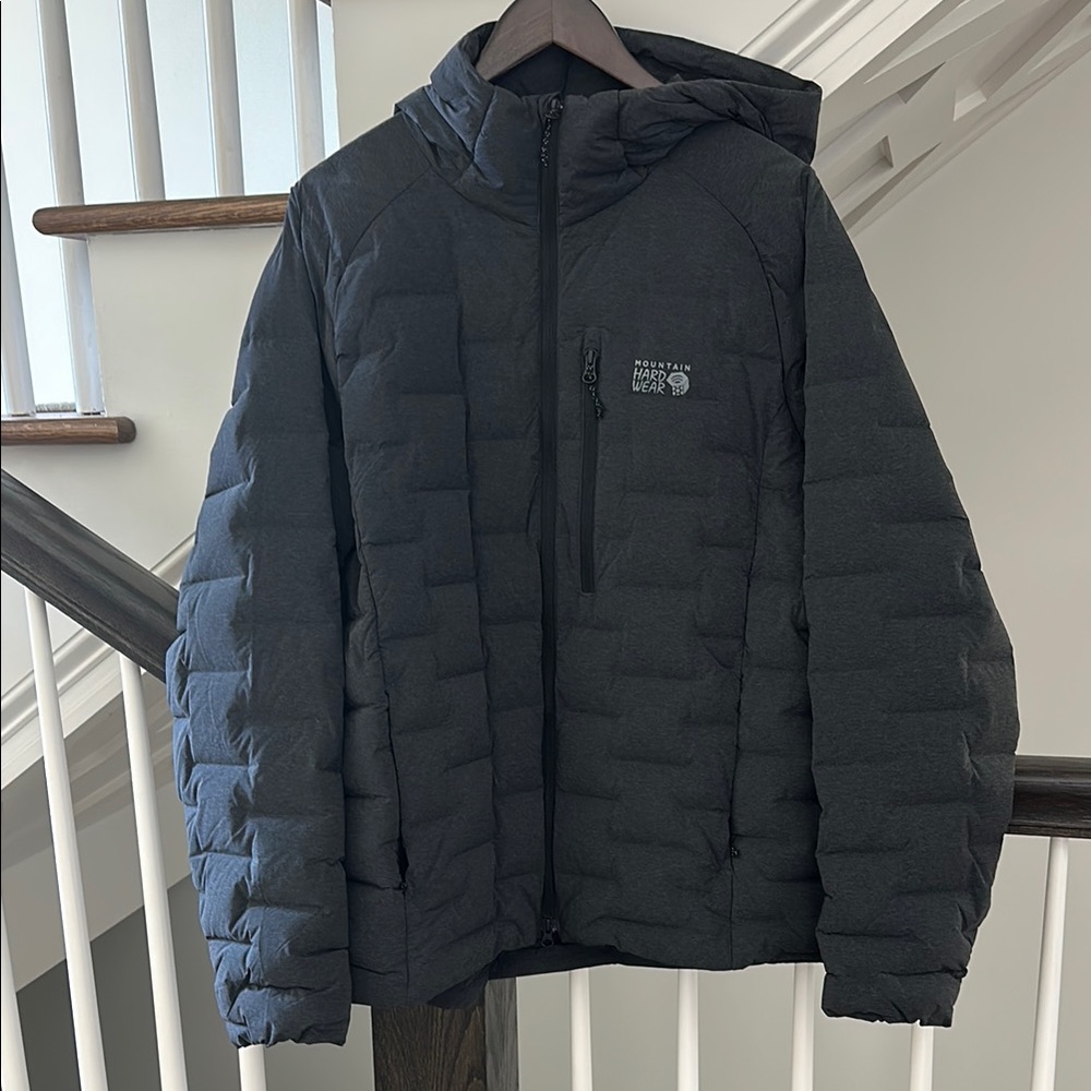 Mountain Hardwear Men’s StretchDown Hooded Jacket - Dark Storm Heather